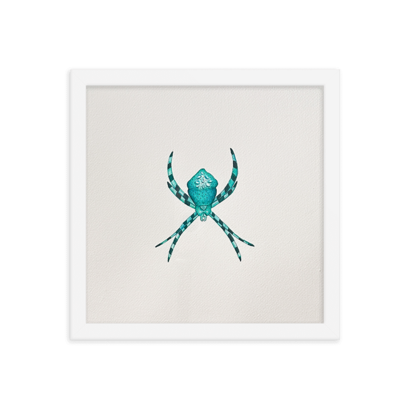 Spider Framed Watercolor Painting